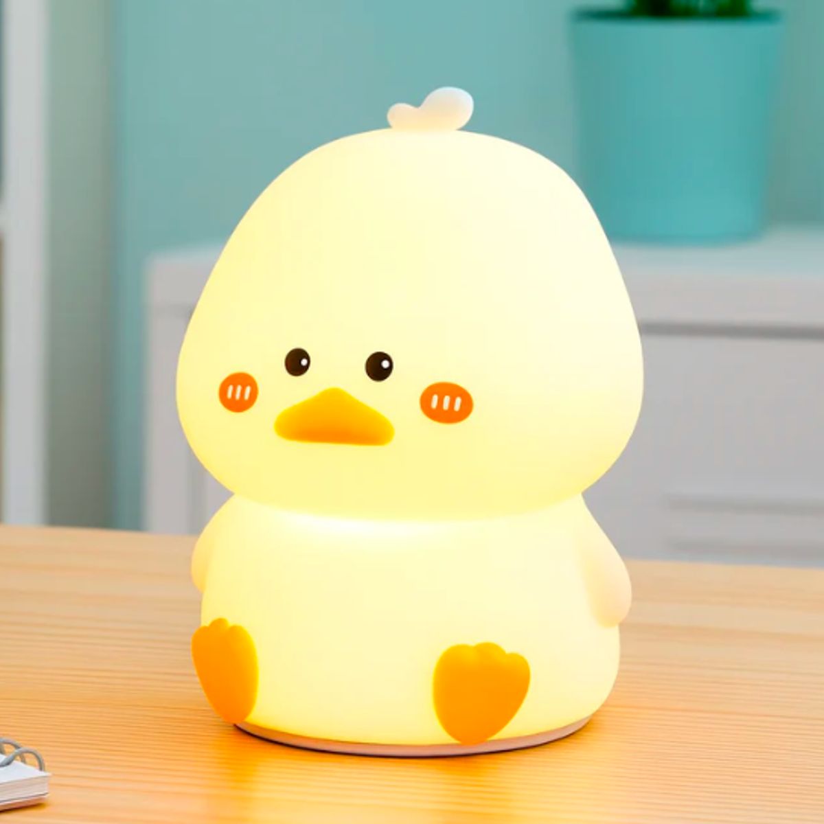 GENERICO - Lámpara Patito espanta cuco led  niños touch silicona espantacuco