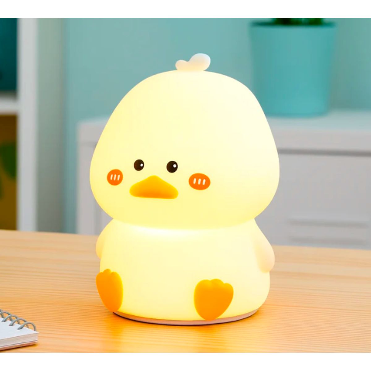 GENERICO - Lámpara Patito espanta cuco led  niños touch silicona espantacuco