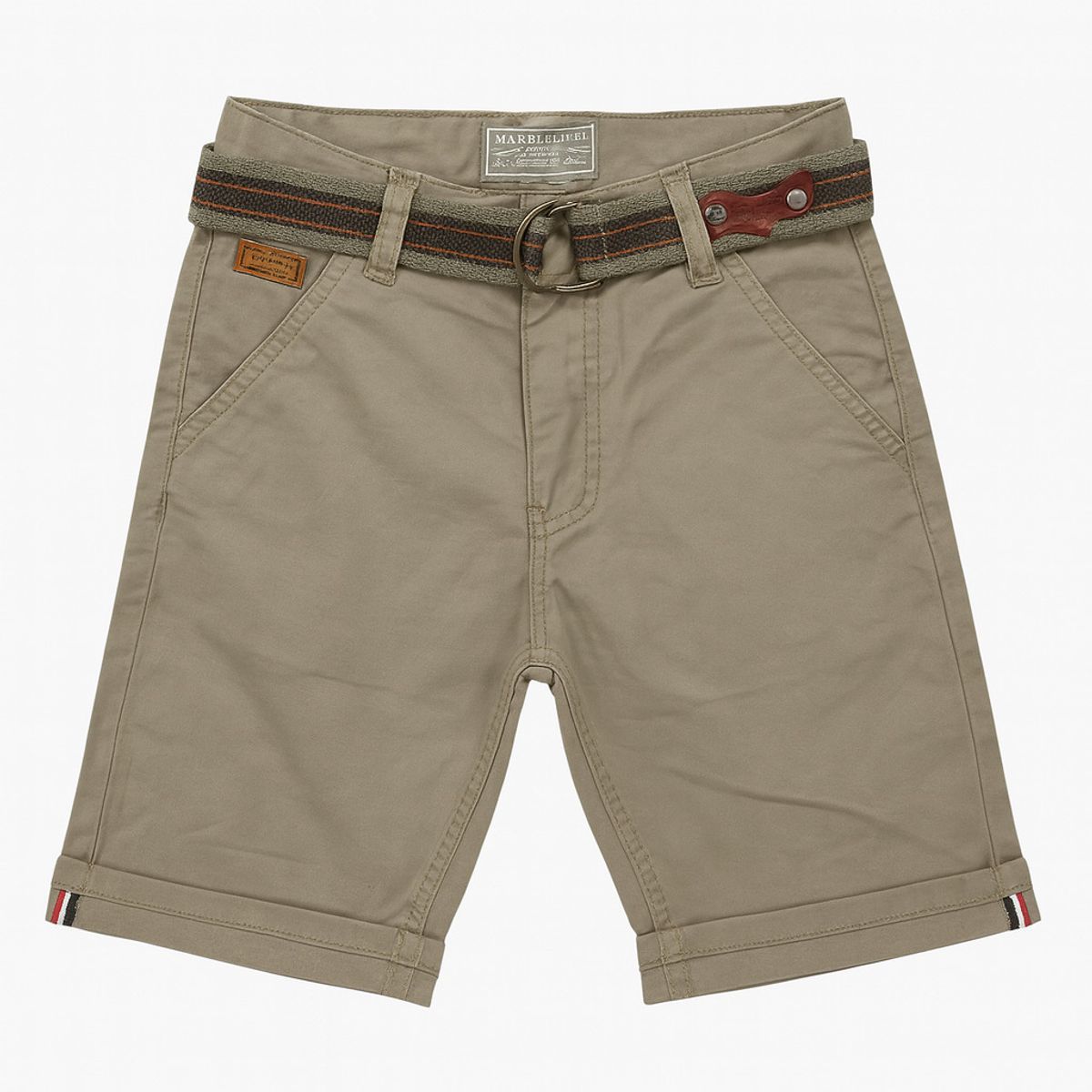 KIBOU - Bermuda Short Niño Casual Con Cinturón Incluido Verano