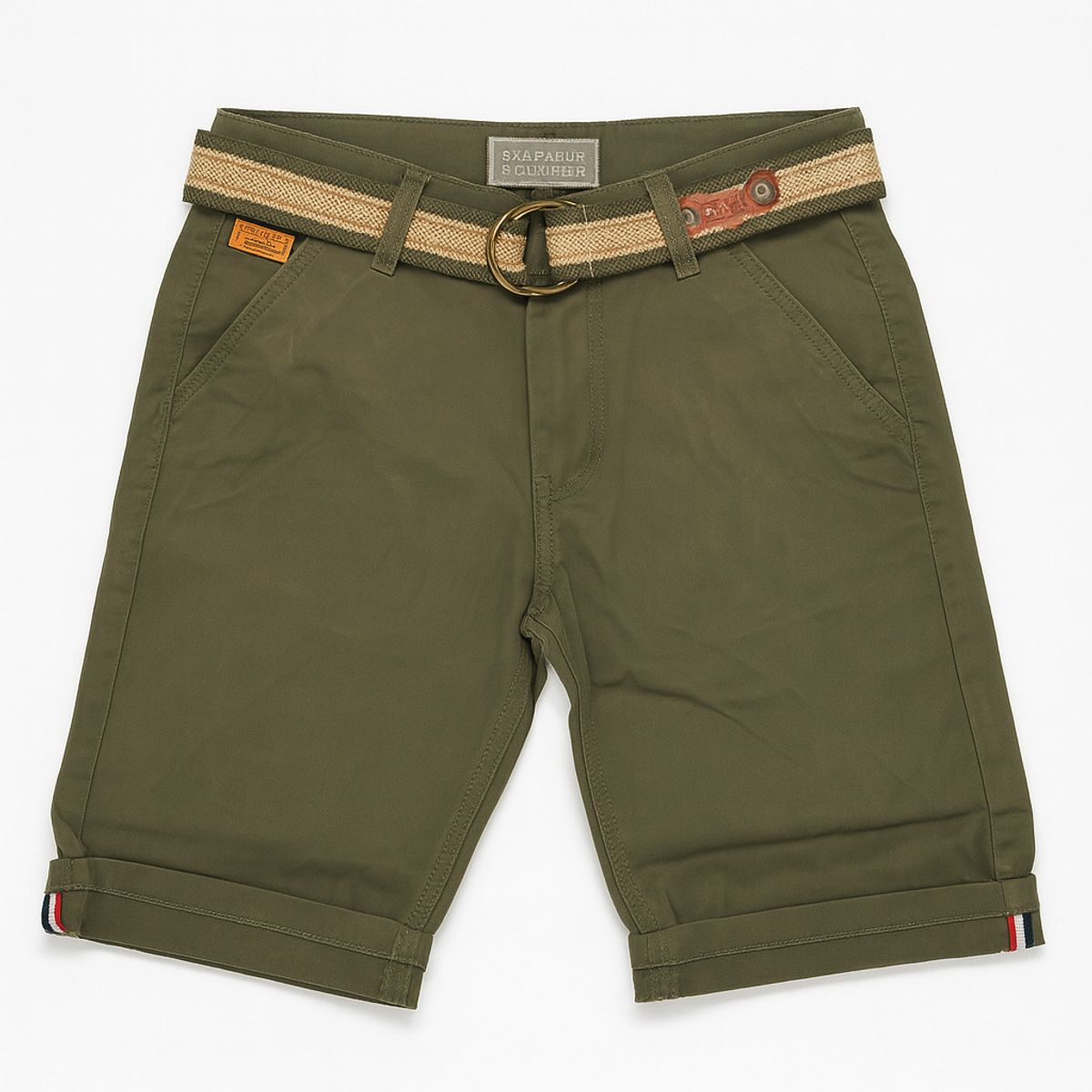 KIBOU - Bermuda Short Niño Casual Con Cinturón Incluido Verano