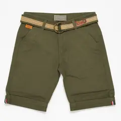 KIBOU - Bermuda Short Niño Casual Con Cinturón Incluido Verano