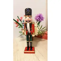 GENERICO - CASCANUECES NAVIDAD 30 CM MADERA - GUERRERO