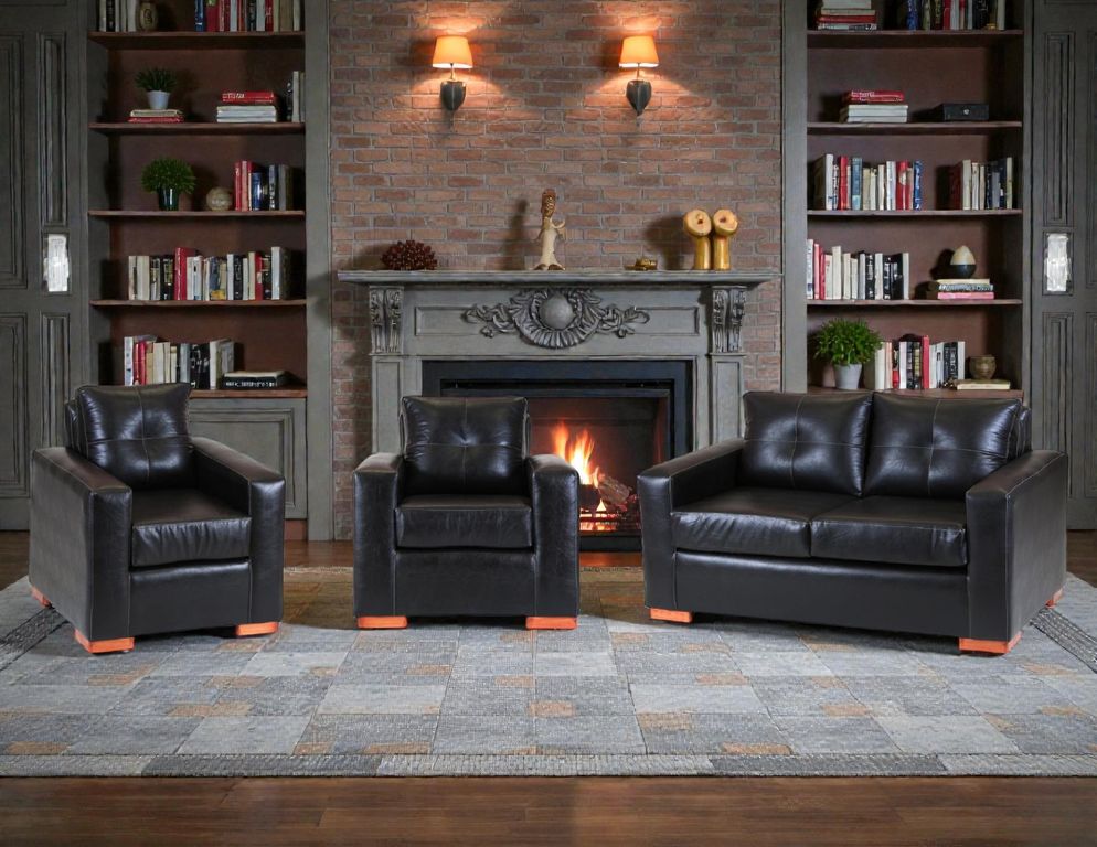 Sofa Israel 211 - Cuero Sintetico Pu / Negro