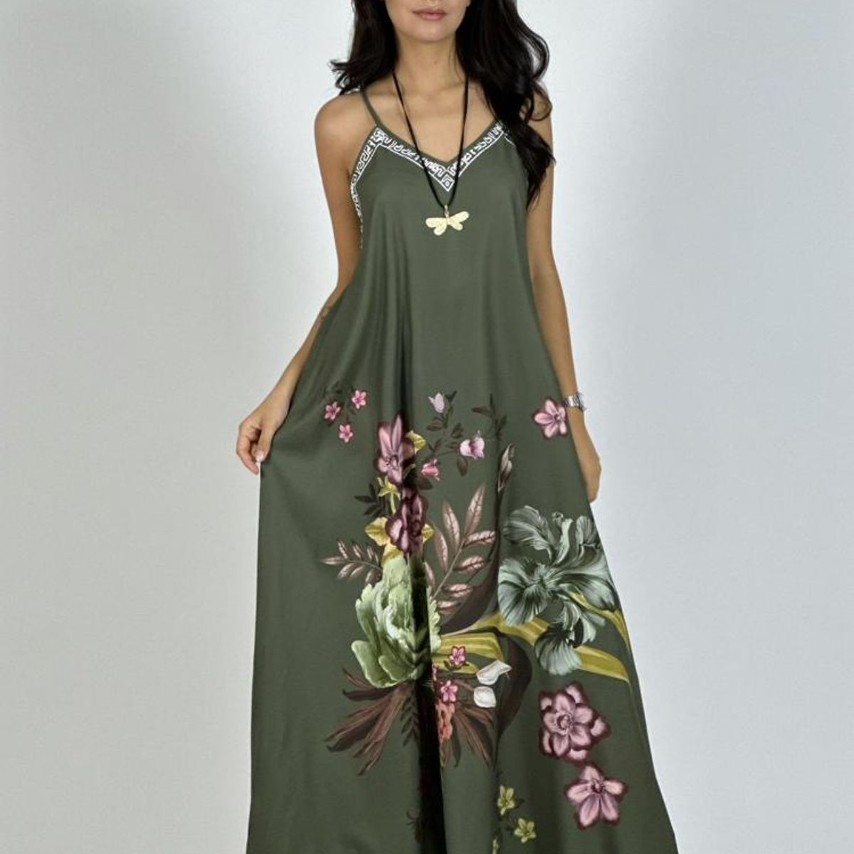 ENIGMATICA BOUTIQUE - Vestido Satín Con Flores