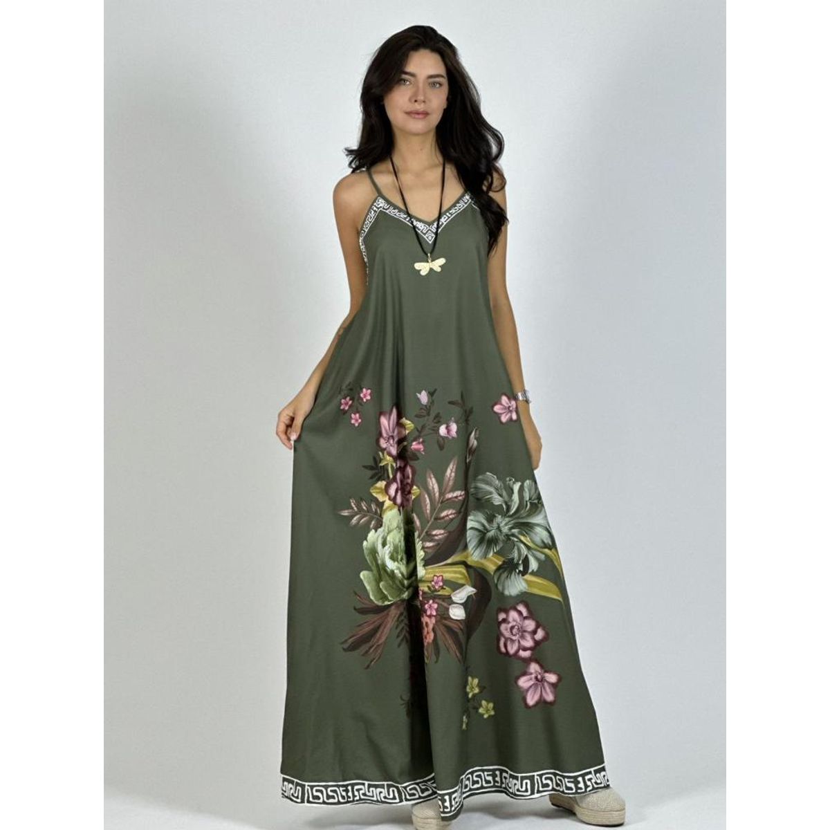 ENIGMATICA BOUTIQUE - Vestido Satín Con Flores