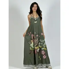 ENIGMATICA BOUTIQUE - Vestido Satín Con Flores
