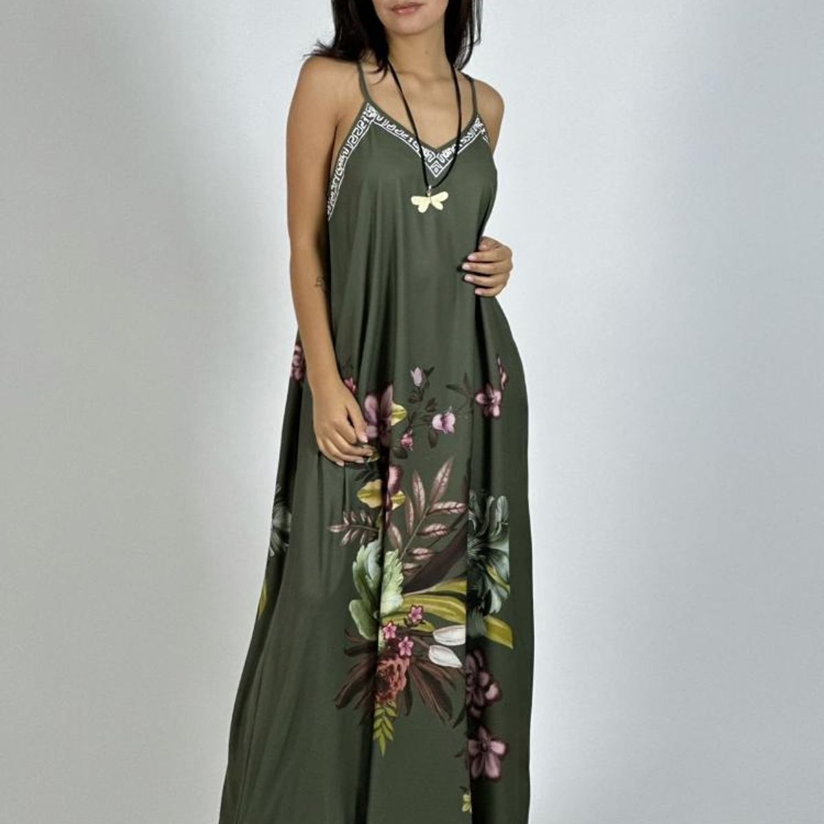ENIGMATICA BOUTIQUE - Vestido Satín Con Flores