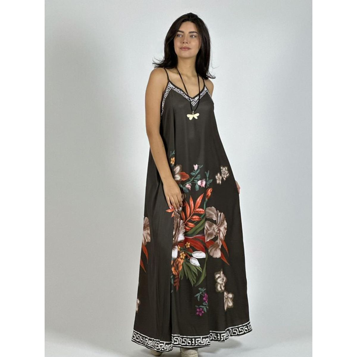 ENIGMATICA BOUTIQUE - Vestido Satín Con Flores