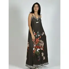 ENIGMATICA BOUTIQUE - Vestido Satín Con Flores