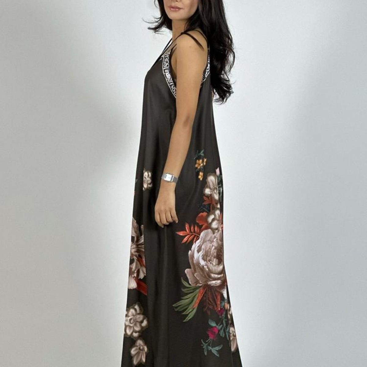 ENIGMATICA BOUTIQUE - Vestido Satín Con Flores