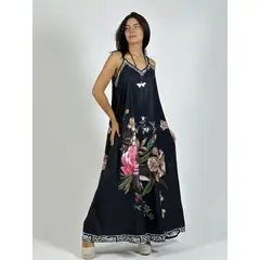 ENIGMATICA BOUTIQUE - Vestido Satín Con Flores