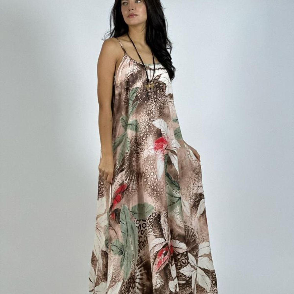 ENIGMATICA BOUTIQUE - Vestido Estampado Hojas