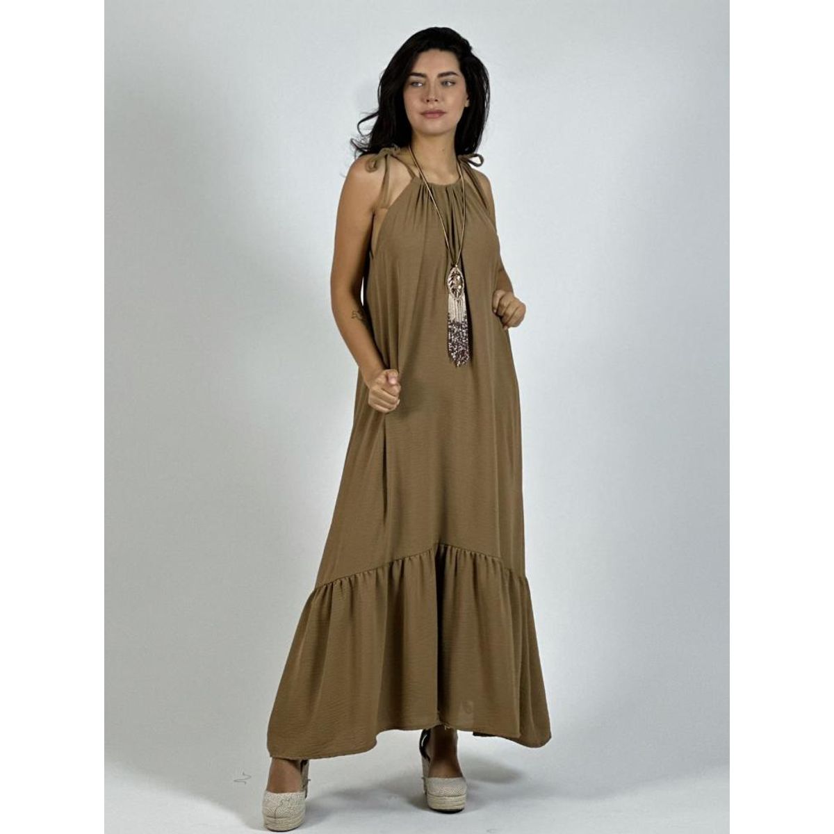 ENIGMATICA BOUTIQUE - Vestido Casual Amarrado con Vuelo