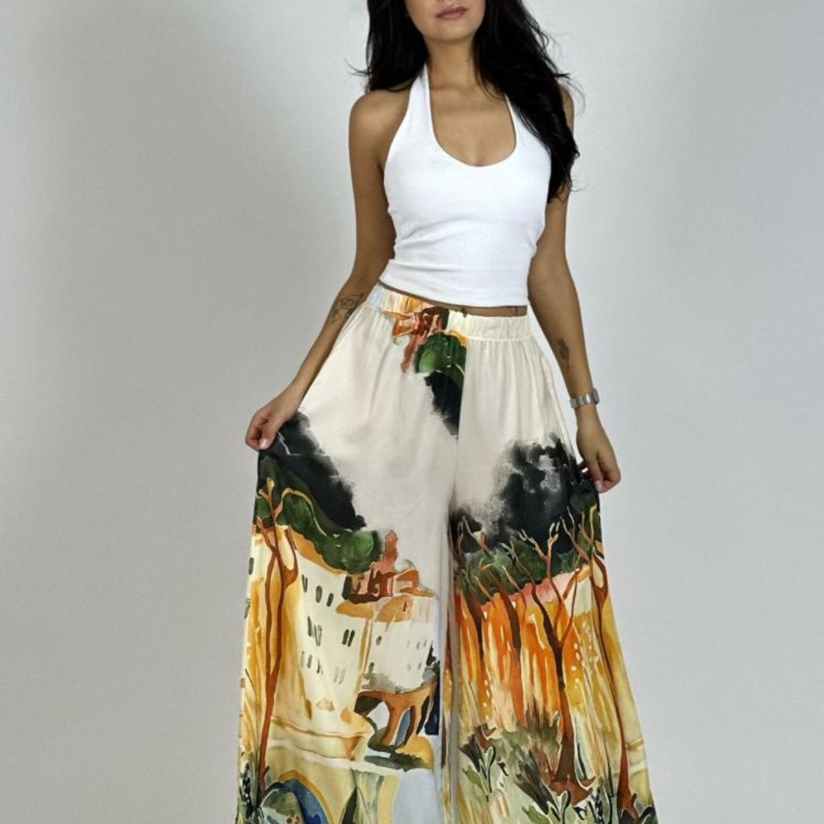 ENIGMATICA BOUTIQUE - Palazzo Satín Estampado