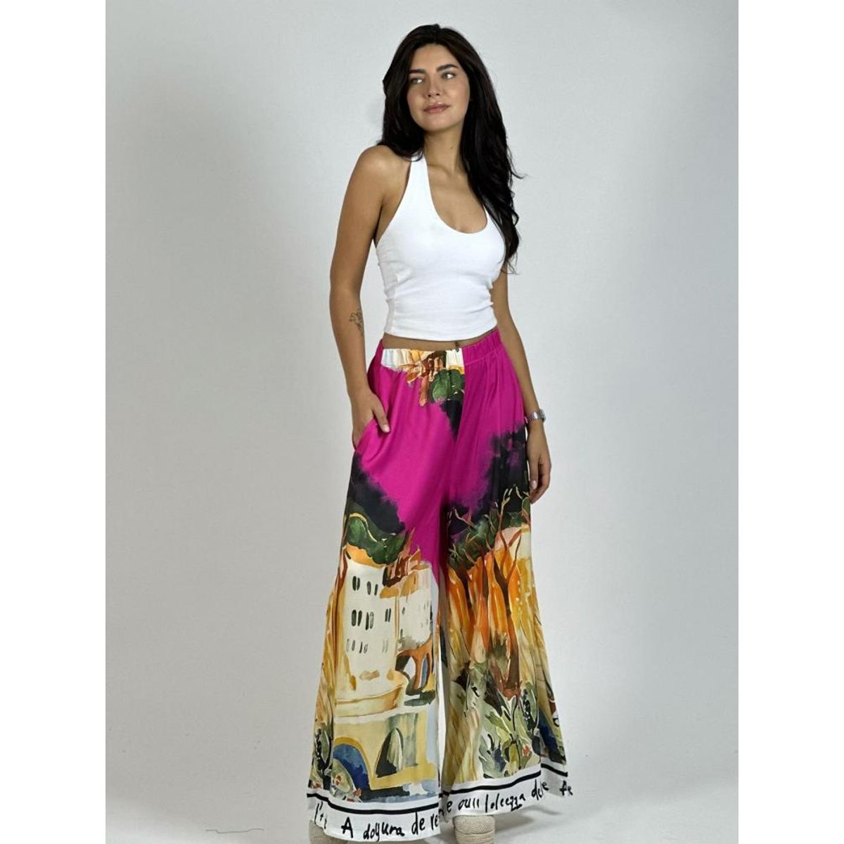 ENIGMATICA BOUTIQUE - Palazzo Satín Estampado