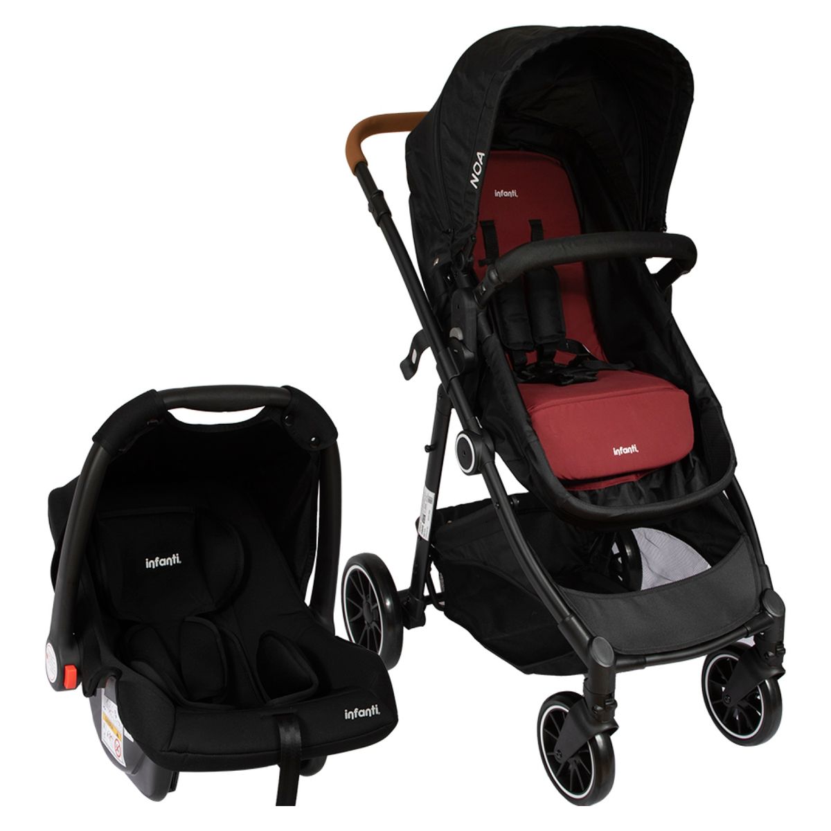 INFANTI - Coche Travel System Noa Negro-Rojo Infanti