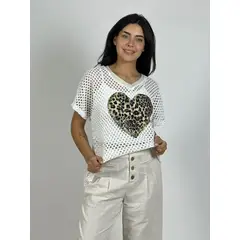 ENIGMATICA BOUTIQUE - Polera Hilo Corazón Print