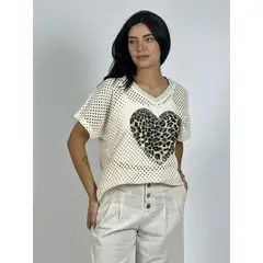 ENIGMATICA BOUTIQUE - Polera Hilo Corazón Print