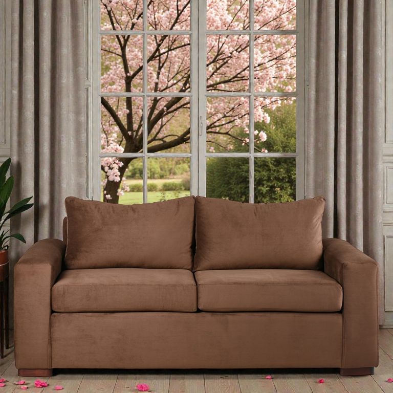 Sofa Edom 3 Cuerpos - Tela Felpa / Chocolate