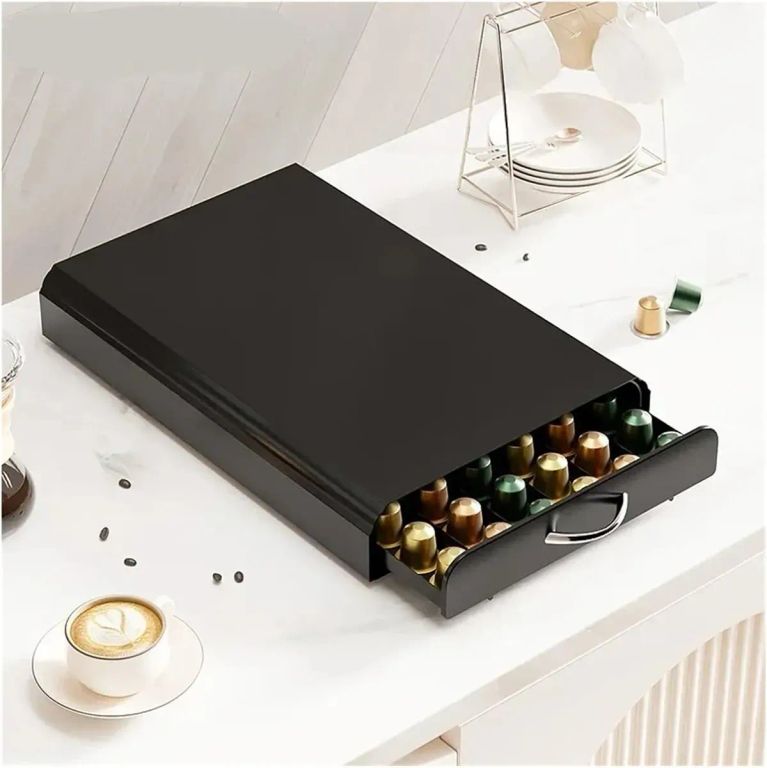 Cajón Porta Cápsulas Metálico Nespresso 60 Unidades Café Oficina Cocina