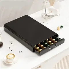 UMEXUS - Cajón Porta Cápsulas Metálico Nespresso 60 Unidades Café Oficina Cocina