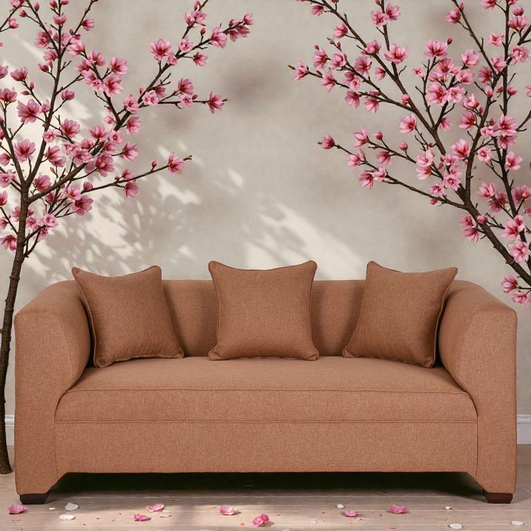Sofa Efrain 3 Cuerpos - Tela / Mostaza