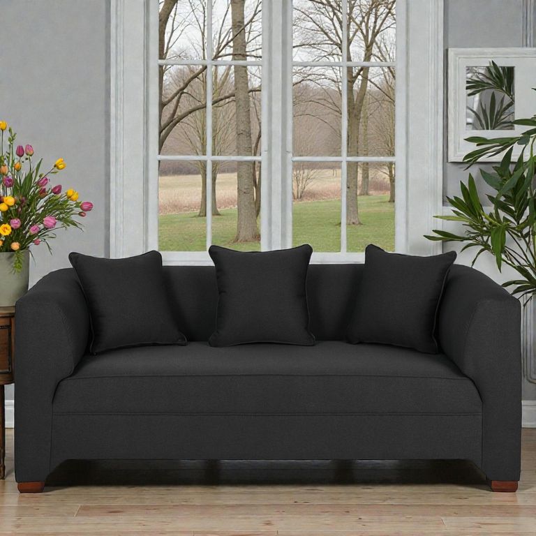 Sofa Efrain 3 Cuerpos - Tela / Gris oscuro