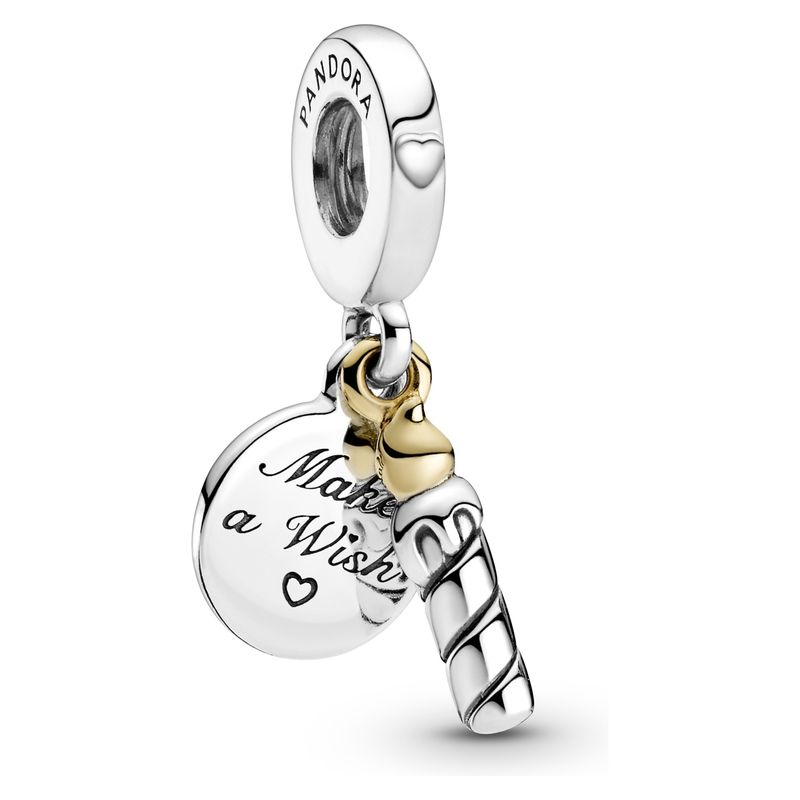 PANDORA - Charm De Plata Vela De Cumpleaños Mujer Pandora
