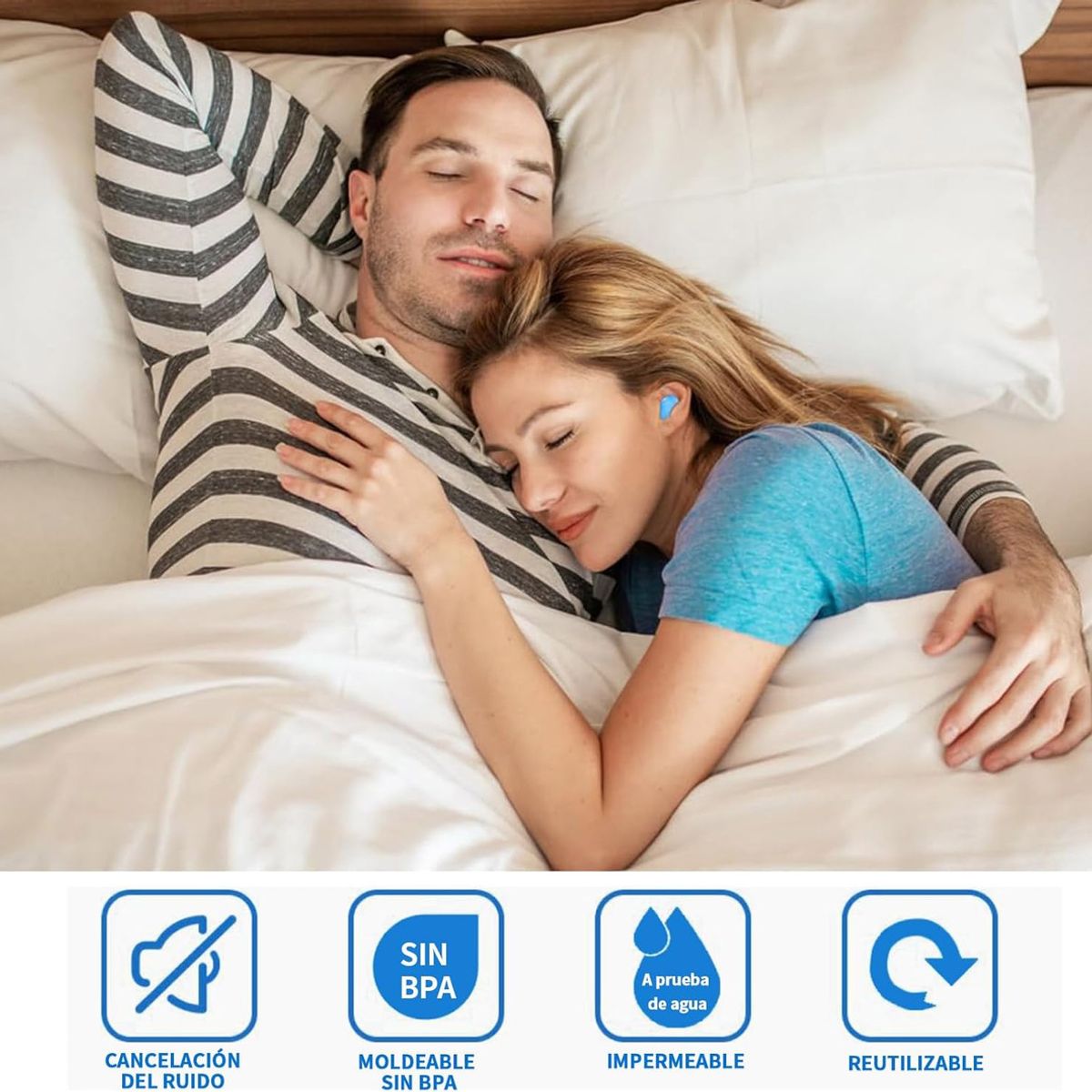 GENERICO - 6pares Tapones Para Oidos Silicona Hipoalergénica Moldeable