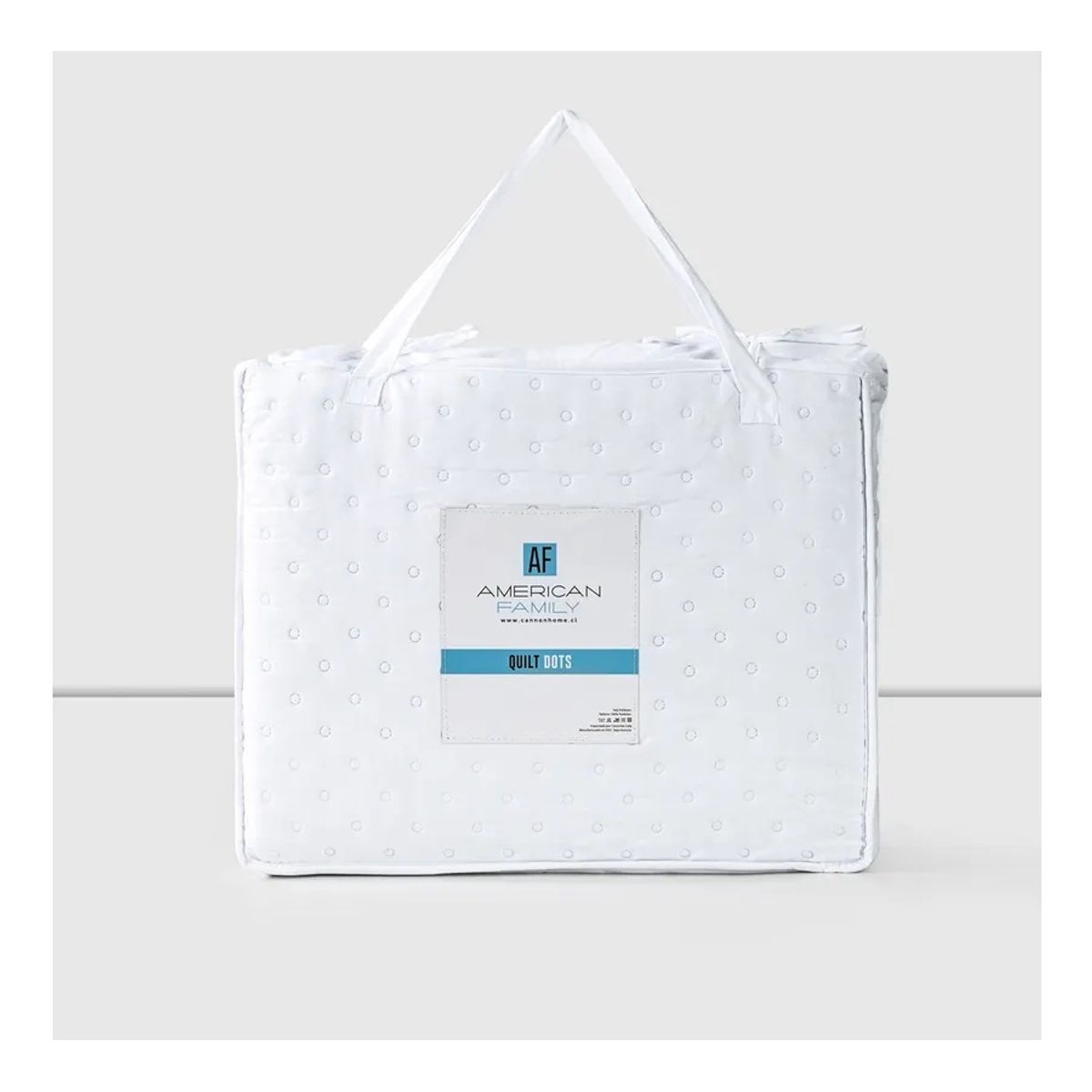 AMERICAN FAMILY - Quilt 2 Plazas Cannon Dots Heatpress Blanco Premium