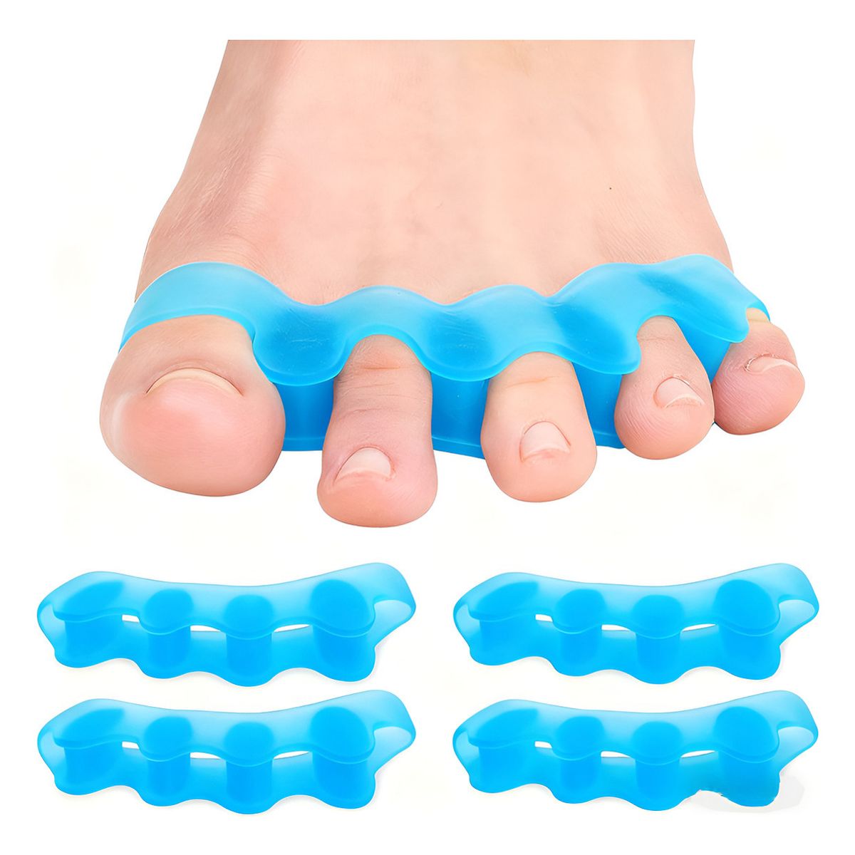 GENERICO - 2 Pares 4xseparadores De Dedos De Gel De Cinco Orificios