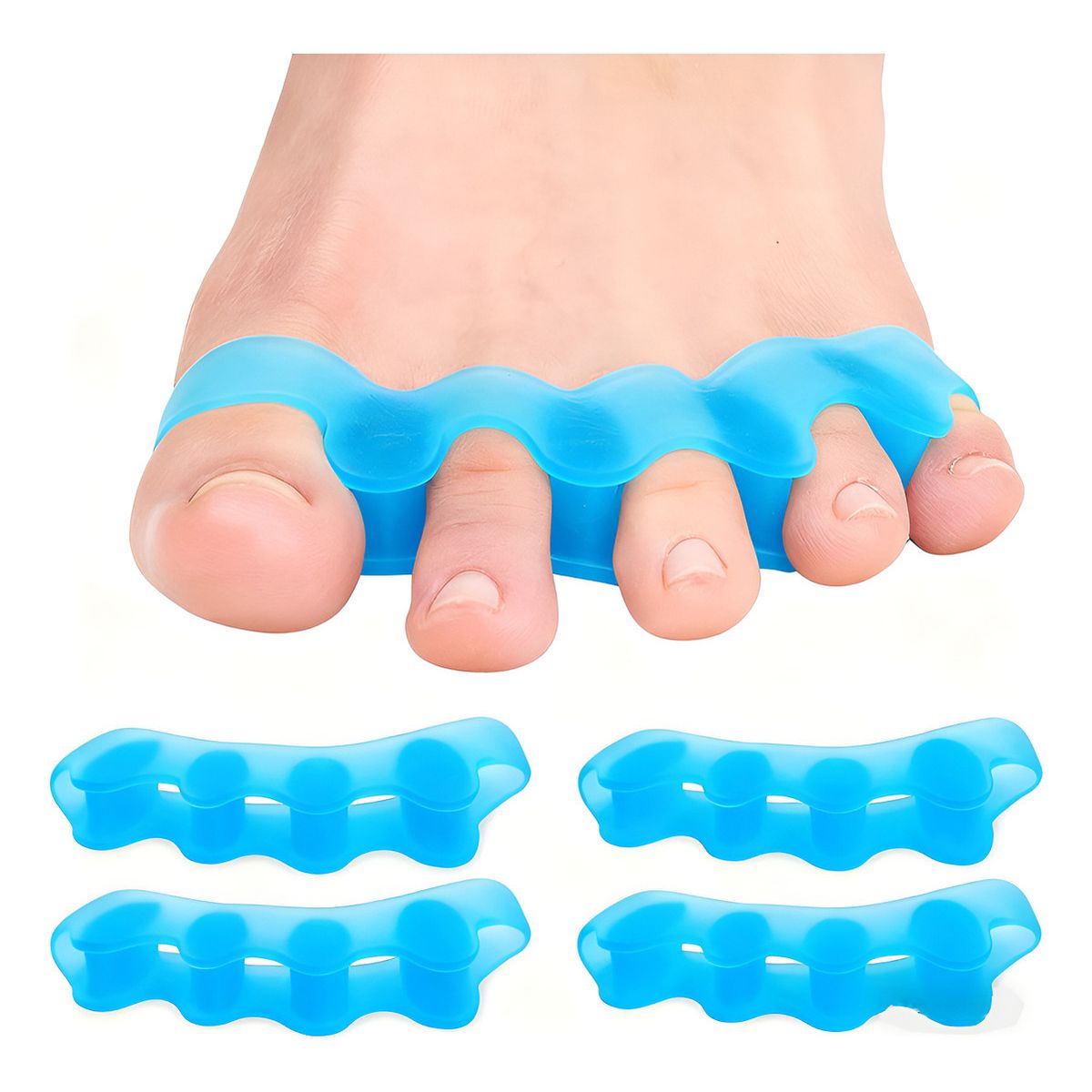 GENERICO - 2 Pares 4xseparadores De Dedos De Gel De Cinco Orificios