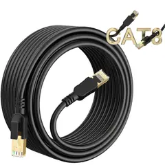 AIZO - Cable De Red 10m Cat8 F/Ftp (40gbps) Negro
