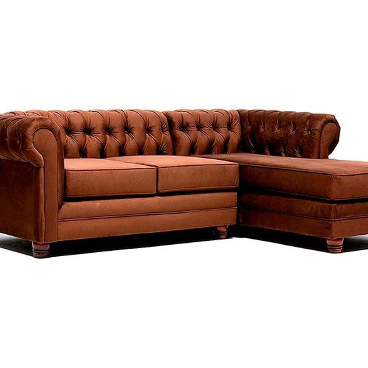 GENERICO - SOFÁ SECCIONAL DESIGN CHESTERFIELD DERECHO 3 CUERPOS FELPA