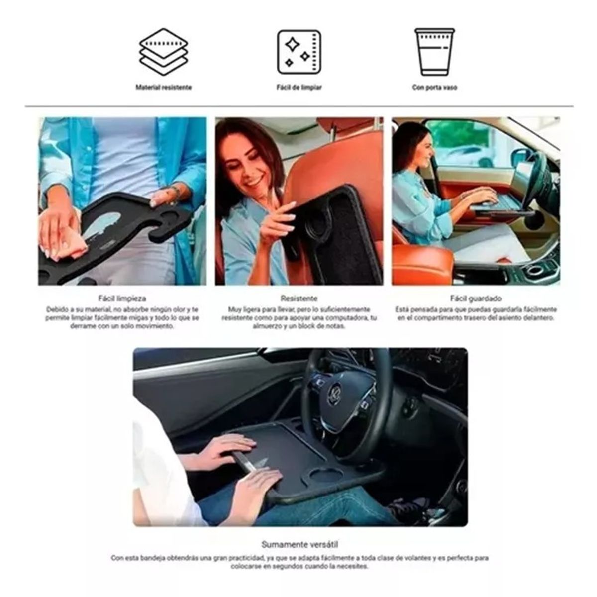 NO LOGO - Mesa Bandeja Para Volante De Auto Comida Escritorio Premium