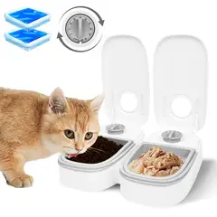 AIZO - 2 Plato De Comida Automatico Temporizador Para Perros Gatos