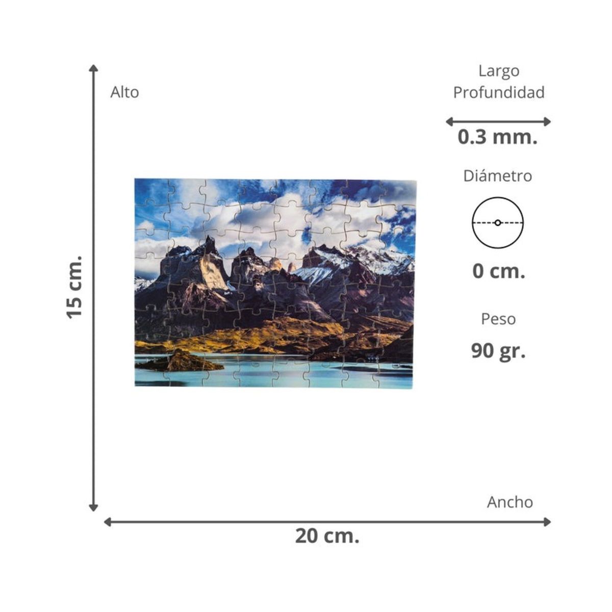 SOLEIO - ROMPECABEZAS PUZZLE CON PAISAJES DE CHILE SOUVENIR TORRES DEL PAINE
