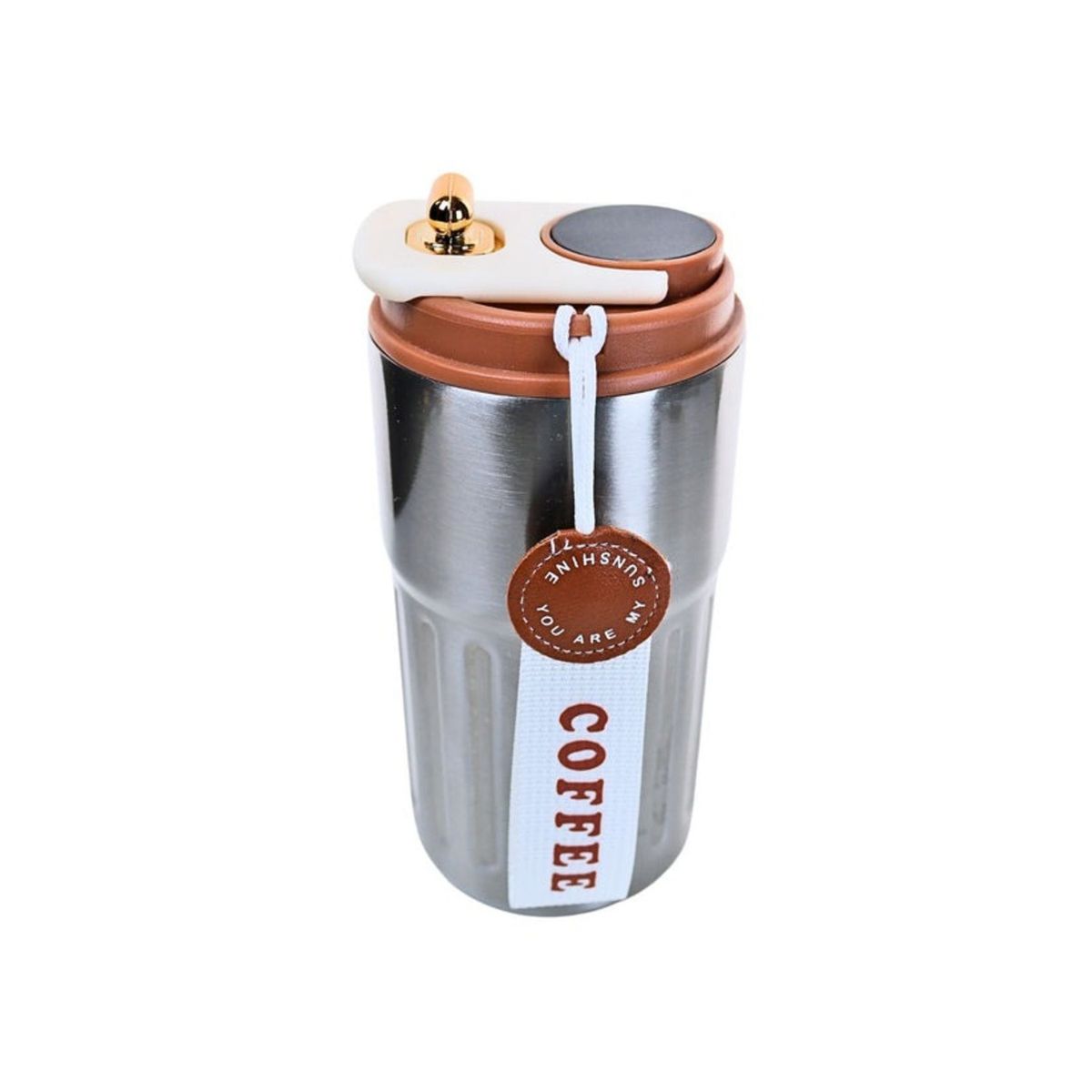 SOLEIO - VASO TÉRMICO DE ACERO INOXIDABLE TERMÓMETRO 460 ML PLATEADO