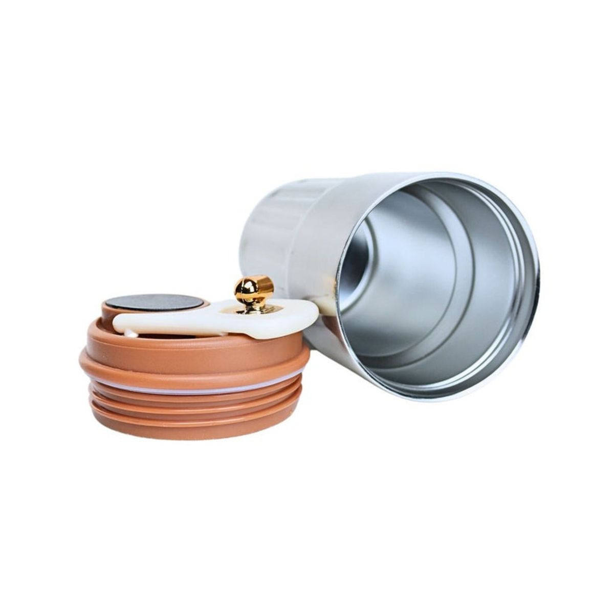 SOLEIO - VASO TÉRMICO DE ACERO INOXIDABLE TERMÓMETRO 460 ML PLATEADO