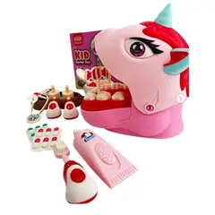GENERICO - Set de juguetes de dentista para niños UNICORNIO ROSA