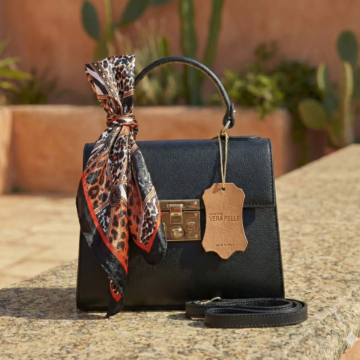 GENERICO - Cartera Cuero Italiana Rita Firenze Mini Tote Vera Pelle  Elegancia Clásica Negro