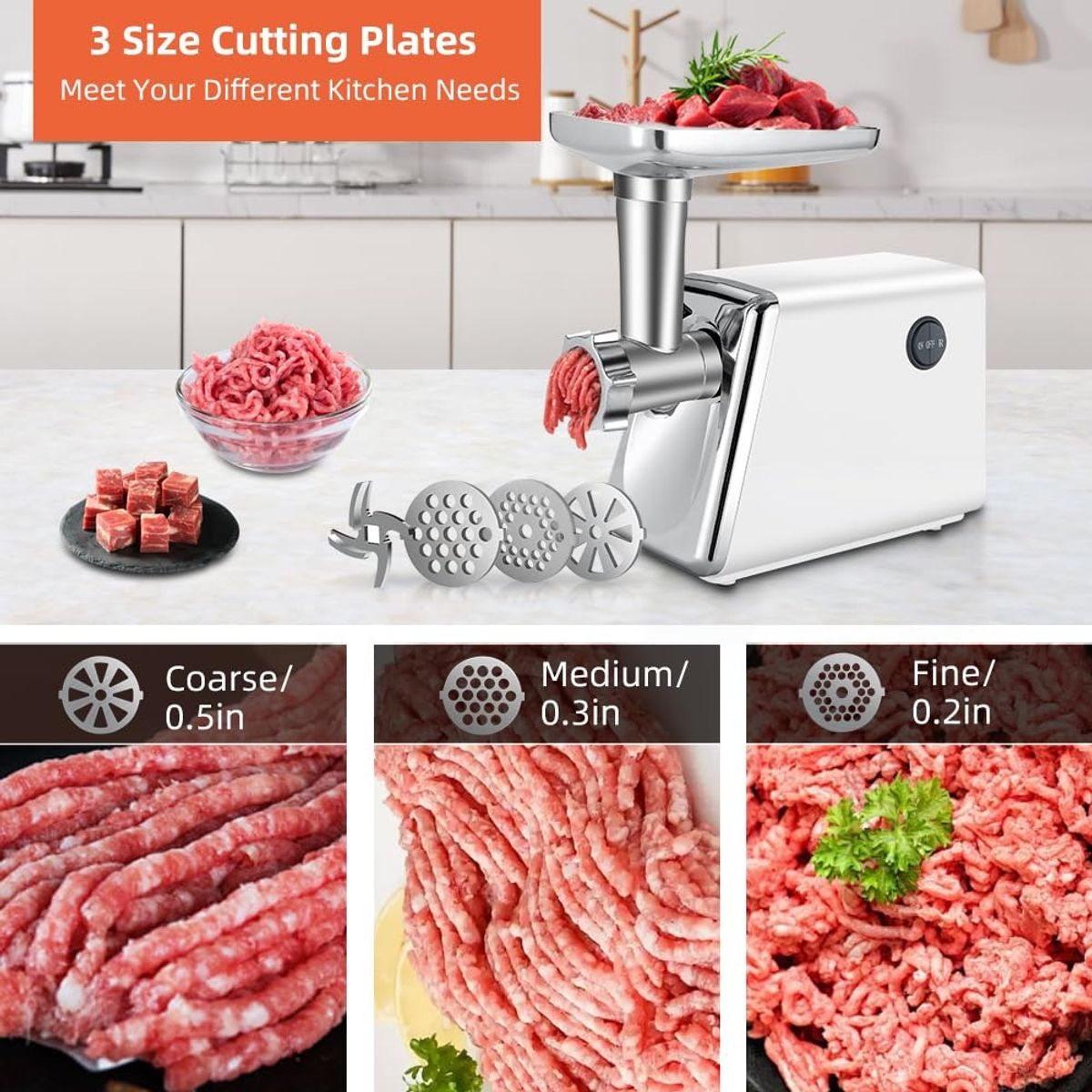 METEX - Picadora de carne eléctrica carne picada 2800W