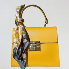 GENERICO - Cartera Cuero Italiano Rita Firenze Mini Tote Vera Pelle Mostaza Real