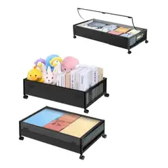 UMEXUS - Organizador De Ropa Bajo Cama Con Ruedas 80x42 Cm Negro