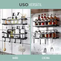 GENERICO - Organizador De Ducha Repisa Baño Adhesivo Set 3 Inoxidable
