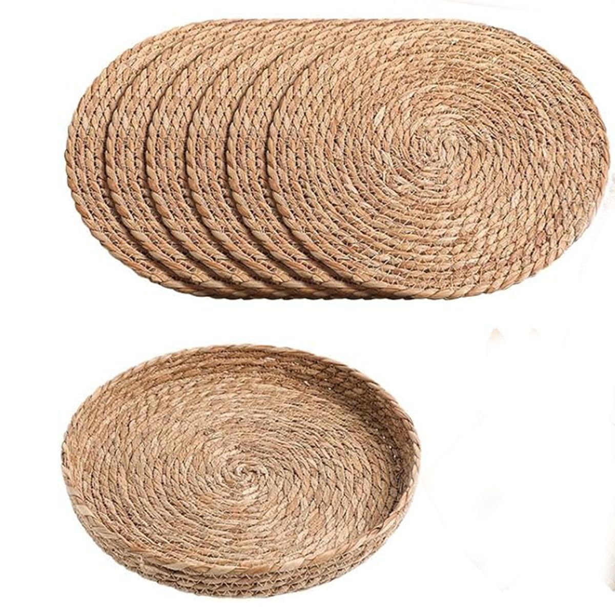 Set 6 Manteles Individuales Redondos 30cm+ Palé De Yute Fibra Natu, marca UMEXUS - Foto Principal