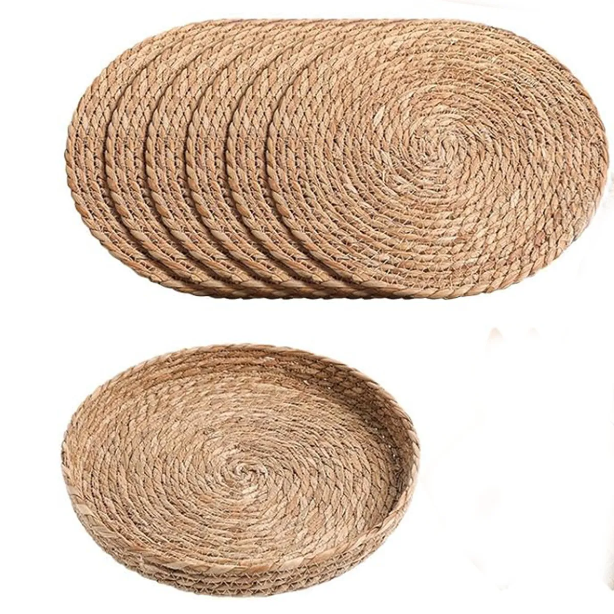 Set 6 Manteles Individuales Redondos 30cm+ Palé De Yute Fibra Natu, marca UMEXUS - Foto Principal