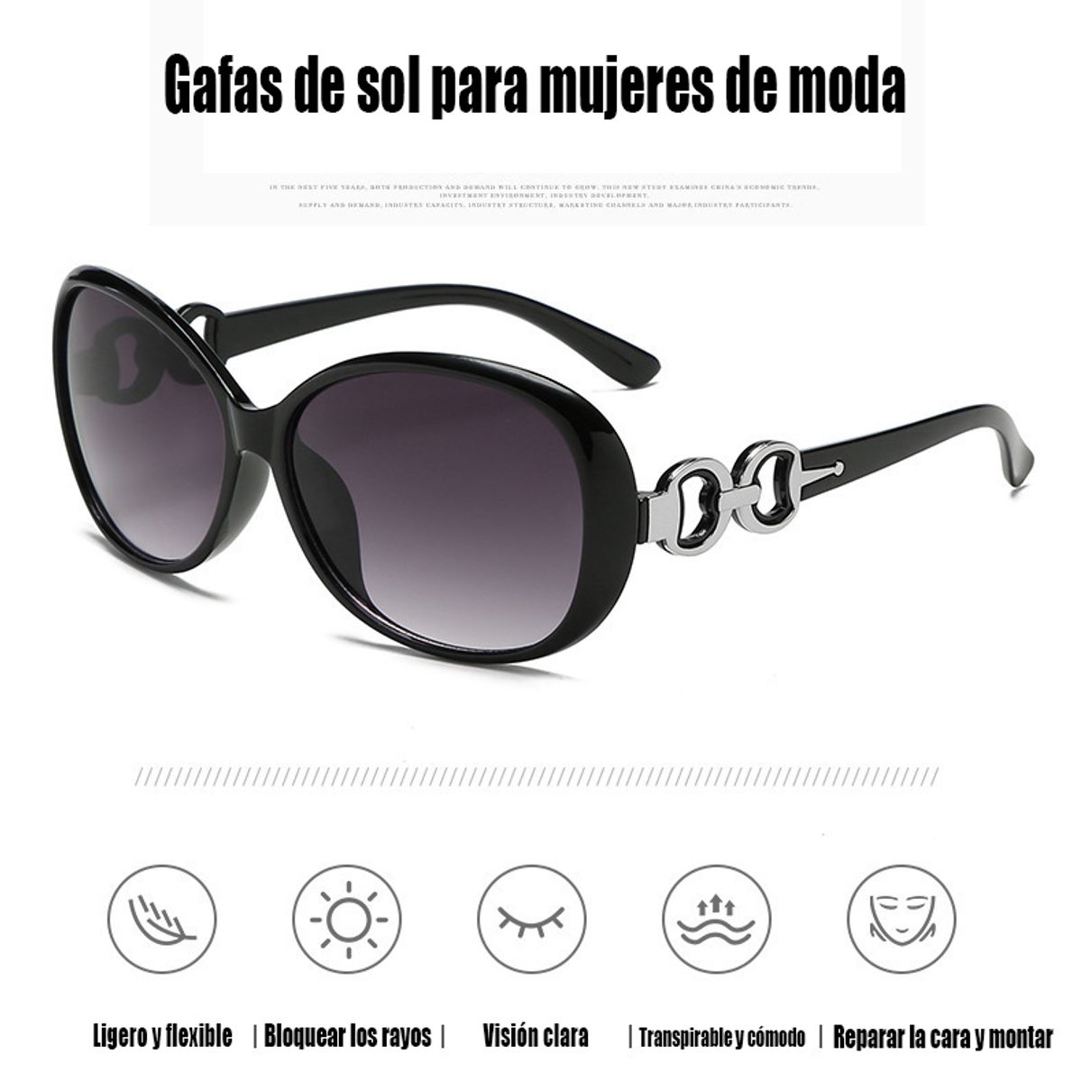 GENERAL - Clásico Retro Gafas De Sol Moda Oval Sunshade