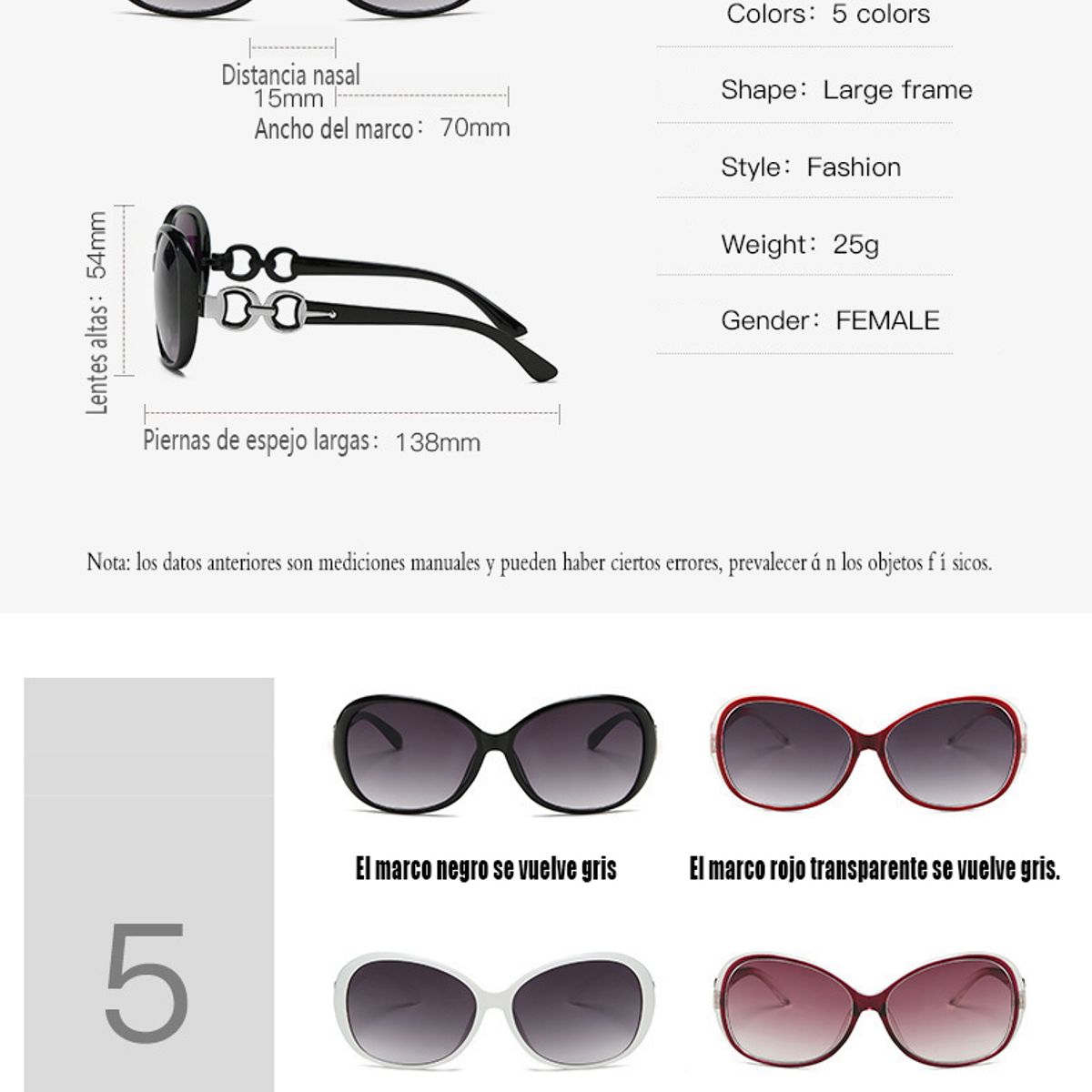 GENERAL - Clásico Retro Gafas De Sol Moda Oval Sunshade