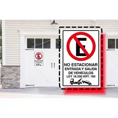 KUANGYE - Señal No Estacionar Entrada Y Salida Vehiculos 60x40cm Metal